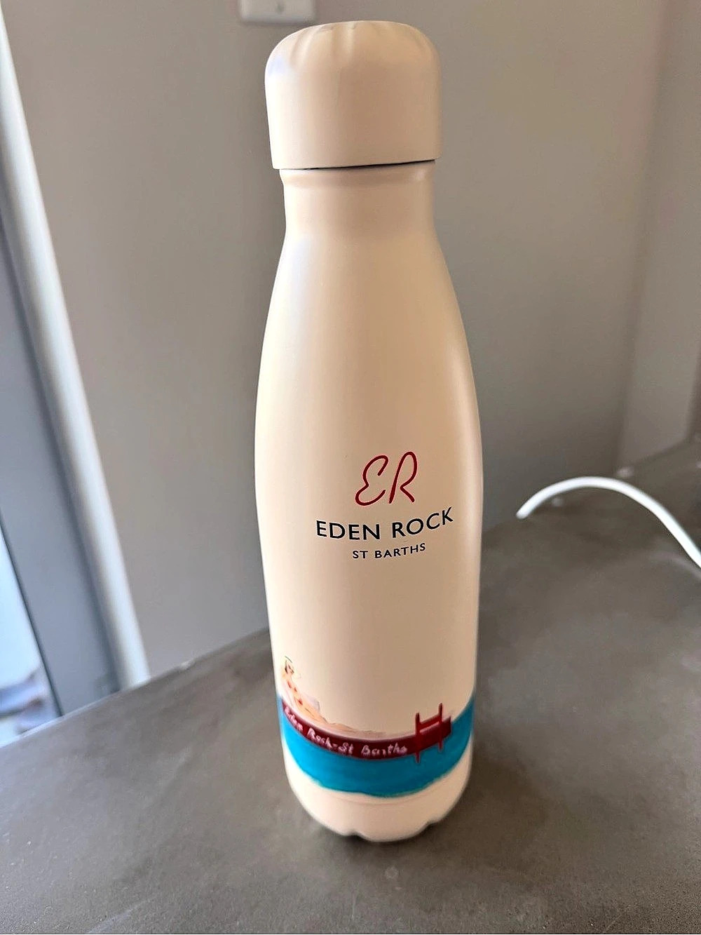 Eden Rock St Barths bottle Cream & Blue